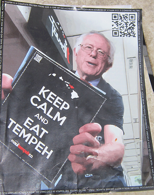 Bernie sanders and maui tempeh