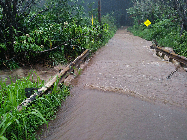 Water FLOODED over the road!