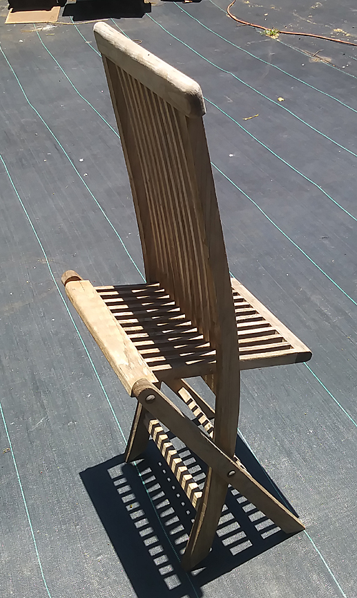 folding chair with wood slats